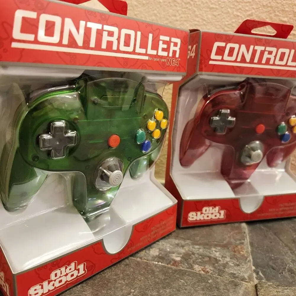 2 N64 Controllers - Jungle Green & Watermelon Red (NEW) - Nintendo64 - Funtastic